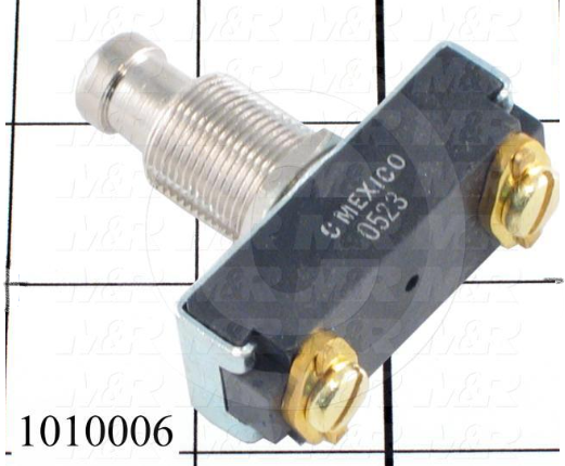 Pushbutton Switch, Momentary, SPST, 250V, 10A 1010006